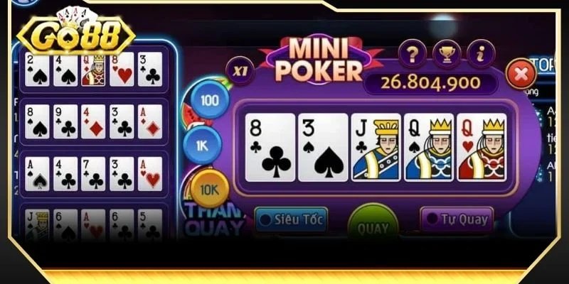 Chi tiết các chức năng hiện có trong mini Poker GO88