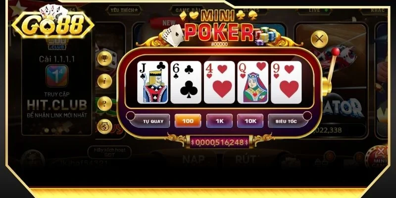 Từ A-Z thông tin về mini Poker GO88 giúp bạn dễ dàng tham dự