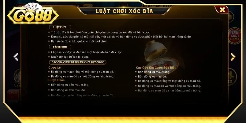 Xóc đĩa GO88 vẫn giữ nguyên nét truyền thống nhưng được update mới lạ hơn