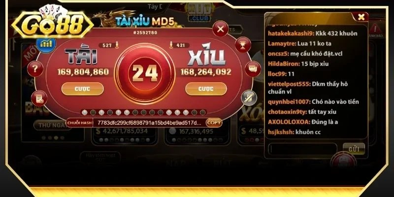 Cách hoạt động của tài xỉu MD5 GO88 minh bạch, công bằng